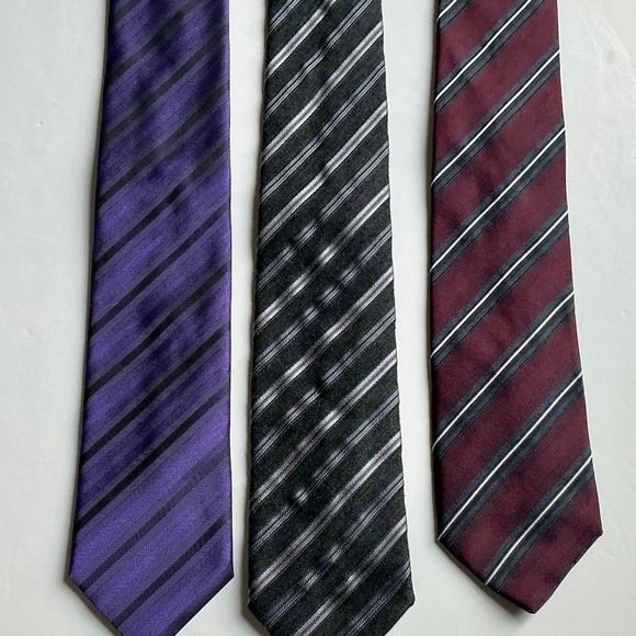 Hugo Boss lot of 3 slim striped ties made in Italy 🇮🇹 - Picture 5 of 8